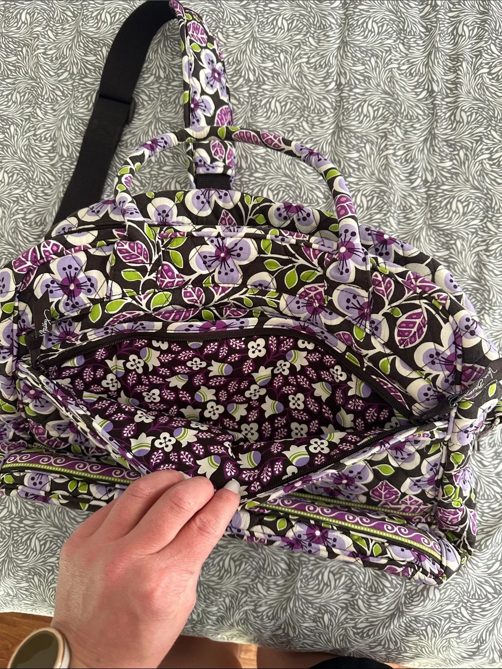Vera Bradley Floral Quilted Laptop Bag in Purple